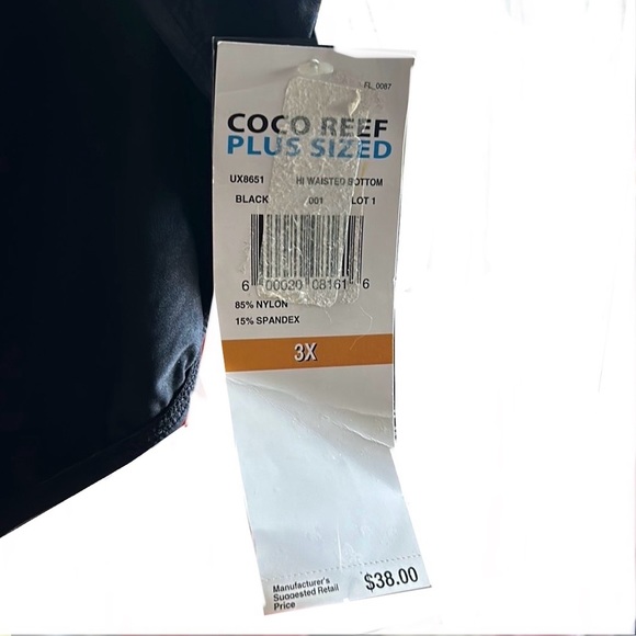 NWTS-Coco Reefs Black Plus Size Swim Suit Bottom size 3X - Picture 9 of 9